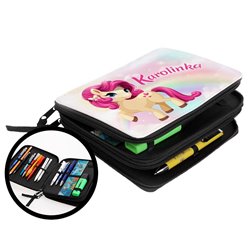 Duży piórnik dwukomorowy dla pierwszoklasisty - Kucyk Pony - zmień imię. 2