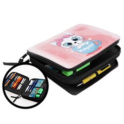 Duży piórnik dwukomorowy dla pierwszoklasisty - Kotek w filiżance - zmień imię. 2