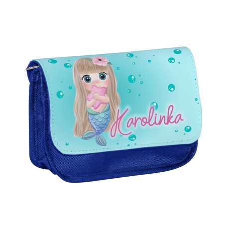 Piórnik personalizowany z imieniem dziecka z grafiką "Syrenka".