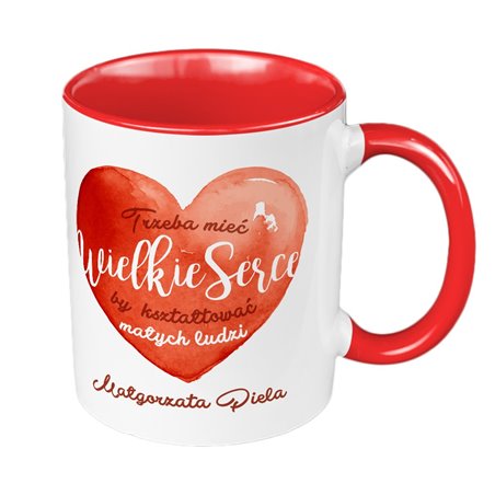 Kubek 330 ml kolorowy "Wielkie serce"- prezent z okazji Dnia Nauczyciela.
