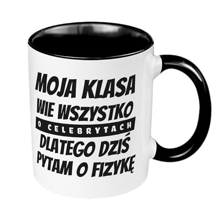 Kubek 330 ml kolorowy "Moja klasa wie wszystko"- piękny prezent z okazji Dnia Nauczyciela.