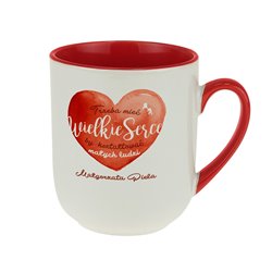 Kubek kawowy dla nauczyciela "Wielkie serce"- piękny prezent z okazji Dnia Nauczyciela.
