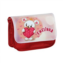 Piórnik personalizowany z imieniem dziecka z grafiką "Miś".