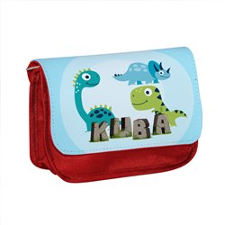 Piórnik personalizowany z imieniem dziecka z grafiką "Dinozaury"-różne wzory. 2