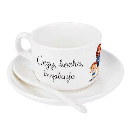 Filiżanka dla nauczyciela " Uczy, kocha, inspiruje Najlepsza Pani"- piękny prezent.