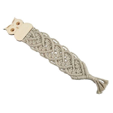 Zestaw: beżowa pleciona podkładka pod kubek oraz beżowa zakładka do książki- specjalnie dla nauczyciela - wzór 1.