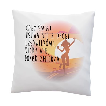 Poduszka motywacyjna z grafiką "Cały świat".
