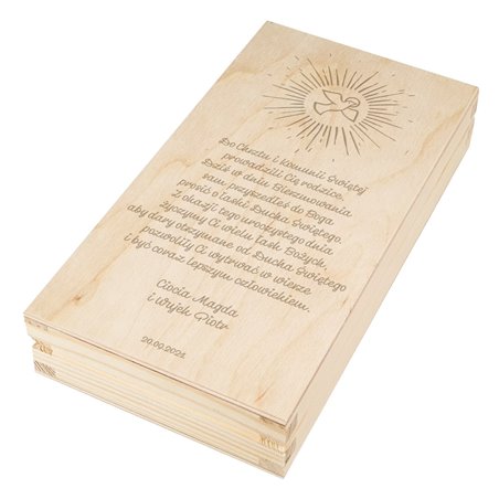 Pudełko na pieniądze na Bierzmowanie - wzór 1.