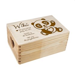 Pudełko wspomnień - prezent z okazji narodzin z pandą- pamiątka.