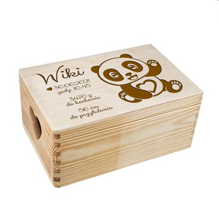 Pudełko wspomnień - prezent z okazji narodzin z pandą- pamiątka.