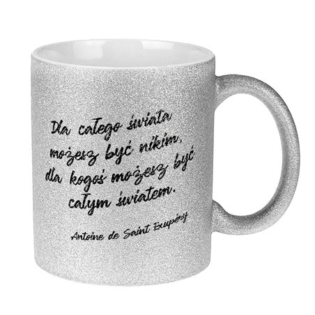 Brokatowy kubek specjalnie dla niej - Dzień dobry Piękna.