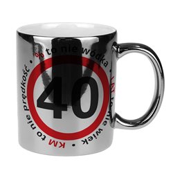 Lustrzany kubek z okazji urodzin- podaj wiek solenizanta. 2