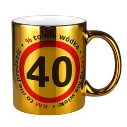 Lustrzany kubek z okazji urodzin- podaj wiek solenizanta.