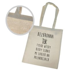 Torba ekologiczna bawełniana z długimi uszami z tekstem "Bezbronna" 2