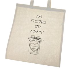 Torba ekologiczna bawełniana z długimi uszami z tekstem "Na słoiki od mamy"