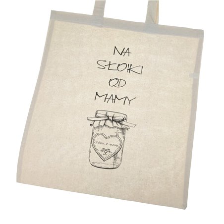 Torba ekologiczna bawełniana z długimi uszami z tekstem "Na słoiki od mamy"