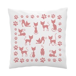 Poduszka dla miłośnika kotów- biała gładka lub satynowa.