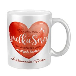 Kubek perłowy dla nauczyciela "Wielkie serce" - różne kolory.