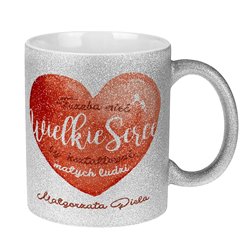 Brokatowy kubek dla nauczyciela "Wielkie serce".