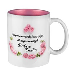 Kubek z perłowym środkiem specjalnie dla Babci- Bóg stworzył Babcię.