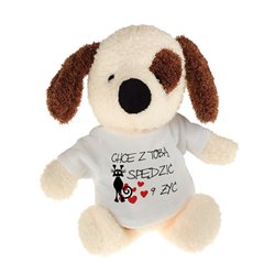 Piesek z grafiką "9 żyć"- 22cm.