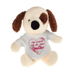 Piesek z grafiką "Moje serce bije dla Ciebie"- 22cm.