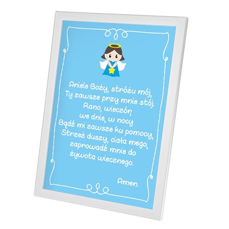 Ramka z modlitwą "Aniele Boży" z okazji Chrztu Świętego-wzór 4.