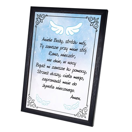 Ramka z modlitwą "Aniele Boży" z okazji Chrztu Świętego-wzór 6.
