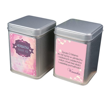 "Herbata dla mamy" - wspaniały pomysł na prezent - personalizowana puszka na herbatę.