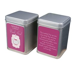 "Herbata urodzinowa" - wspaniały pomysł na prezent - personalizowana puszka na herbatę.