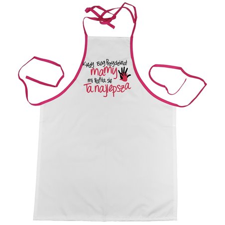 Fartuch (fartuszek) kuchenny "Bóg wybrał mi najlepszą mamę".
