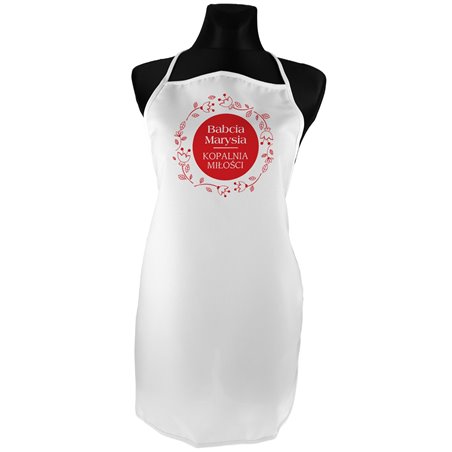 Fartuch (fartuszek) z nadrukiem na dzień babci "Babcia skarbnica miłości".