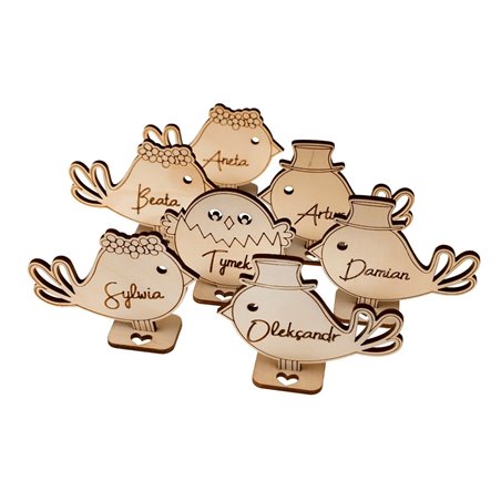 Vinietki ślubne na stół dla gości weselnych- Ptaszki- wybierz swój wzór.