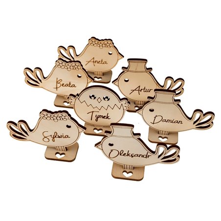 Vinietki ślubne na stół dla gości weselnych- Ptaszki- wybierz swój wzór.