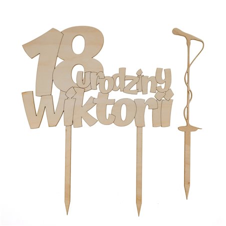 Topper na tort na urodziny - z imieniem solenizanta- dla miłośnika muzyki z mikrofonem.