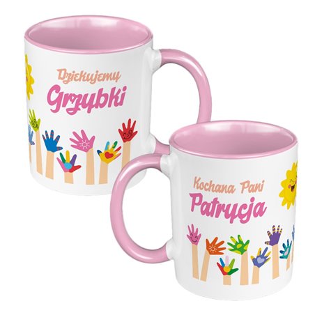 Kubek 330 ml kolorowy dla Nauczycielki Przedszkolnej- personalizowany z imieniem.