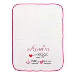 Kocyk z imieniem dla noworodka z metryczką. 2