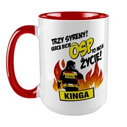 Kubek XXL 450 ml dla strażaka OSP- podaj imię. 2