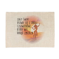 Podkładka lniana (z imitacji lnu) "Cały świat".