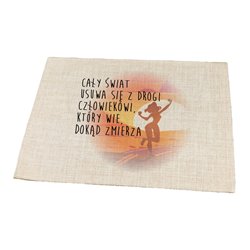 Podkładka lniana (z imitacji lnu) "Cały świat". 2