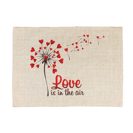 Podkładka lniana (z imitacji lnu) "Love is in the air".