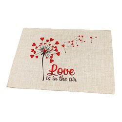 Podkładka lniana (z imitacji lnu) "Love is in the air". 2