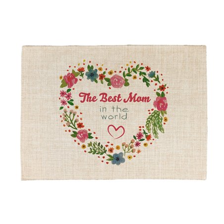 Podkładka lniana (z imitacji lnu) "The best mum".