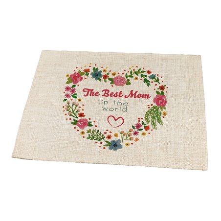 Podkładka lniana (z imitacji lnu) "The best mum".
