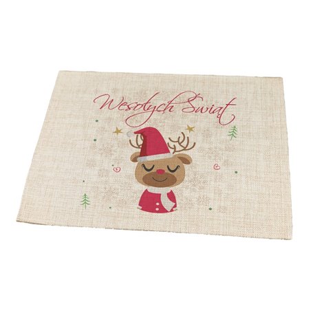 Podkładka lniana (z imitacji lnu) - świąteczna dekoracja stołu.