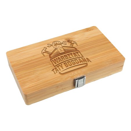 Zestaw narzędzi w bambusowym pudełku- z personalizacją lub bez.