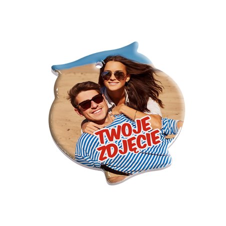 Ceramiczna podkładka pod kubek lub zawieszka ze zdjęciem w kształcie sowy- Z Twoim zdjęciem, tekstem, grafiką.