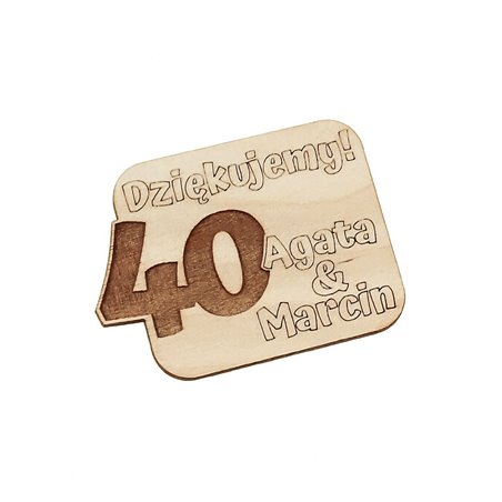 Drewniane magnesy na lodówkę - podziękowania dla gości -rocznica ślubu.