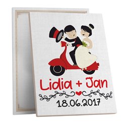 Obraz na płótnie canvas dla Młodej Pary, personalizacja 30 x 40cm.