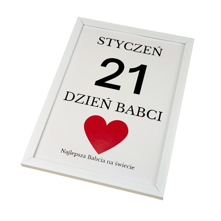 Plakat w ramce do sesji zdjęciowych- kartka z kalendarza- Dzień Babci.